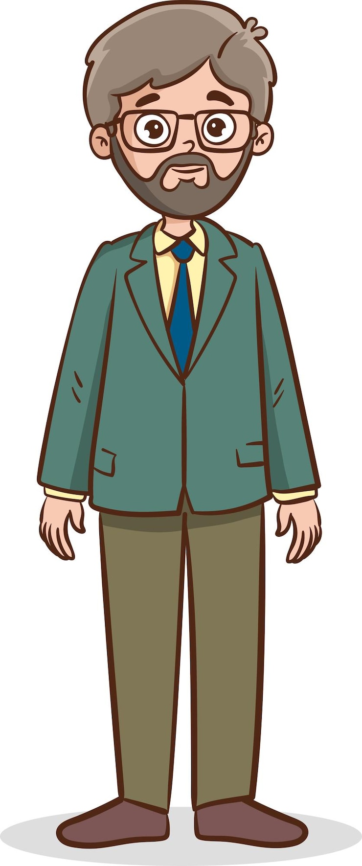 Vector personaje masculino barbudo en traje de pie