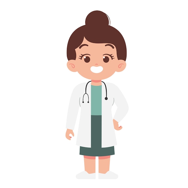 Personaje médico femenino. ilustración del concepto médico