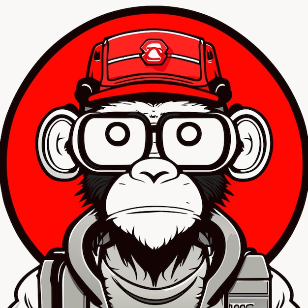 Vector el personaje del mono es un dibujante de dibujos animados cyberpunk.