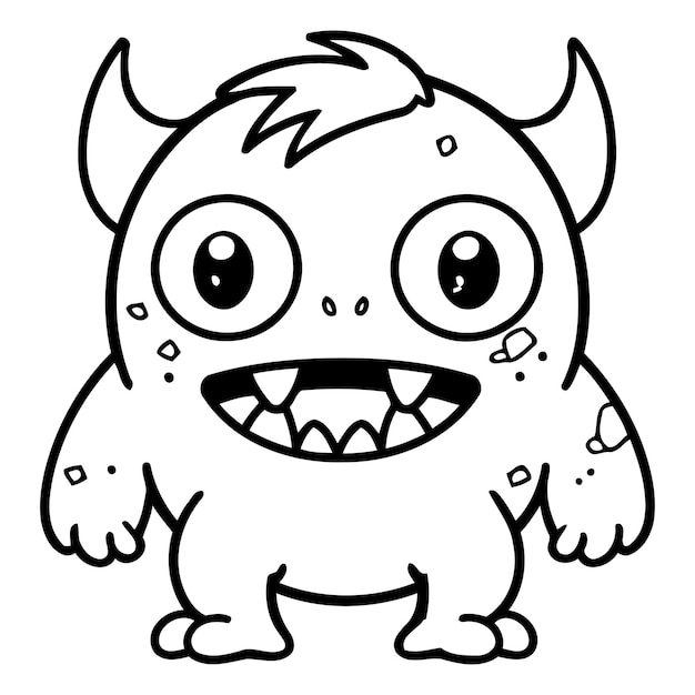 Un personaje de monstruo de dibujos animados divertido Ilustración vectorial de un monstruo lindo