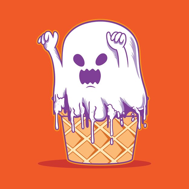 Personaje de monstruo de helado de Halloween Peek A Boo