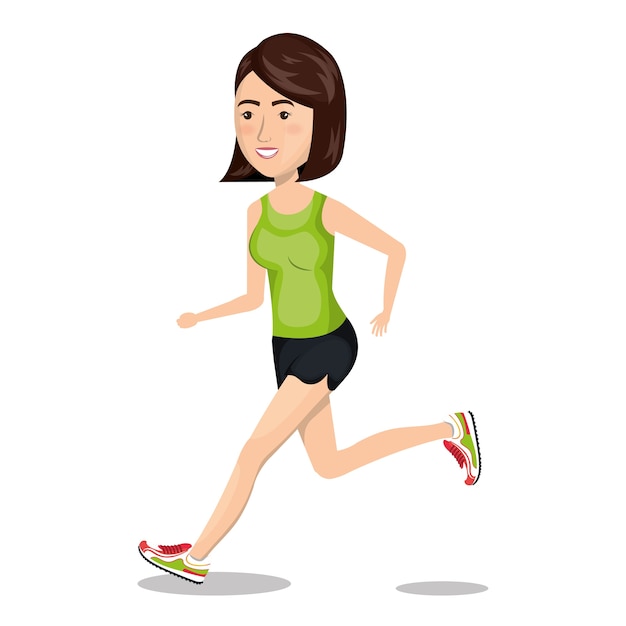 personaje mujer corriendo icono del deporte