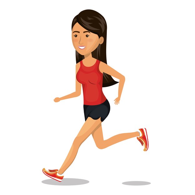 personaje mujer corriendo icono del deporte