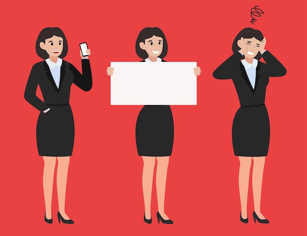 Vector personaje de mujer empresaria