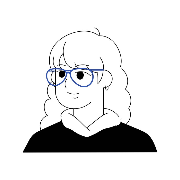 Personaje de mujer con gafas