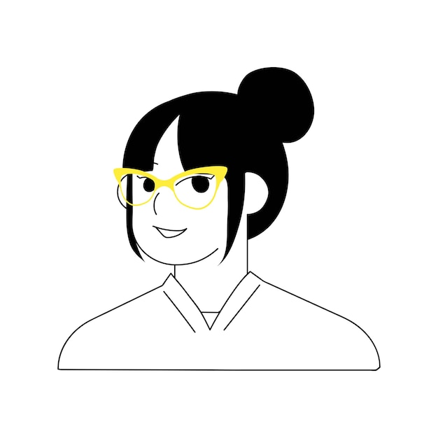 Personaje de mujer con gafas