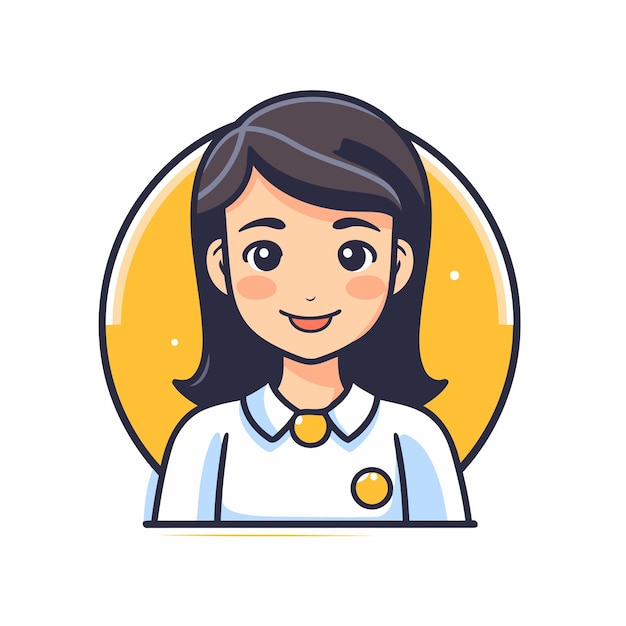 Vector personaje de mujer joven ilustración vectorial en estilo plano sobre fondo blanco