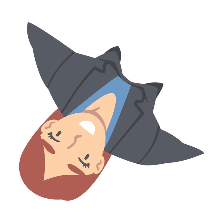 Vector personaje de mujer de negocios sonriente mirando hacia arriba ver ilustración vectorial