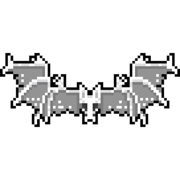 El personaje del murciélago diablo de dibujos animados de pixel art