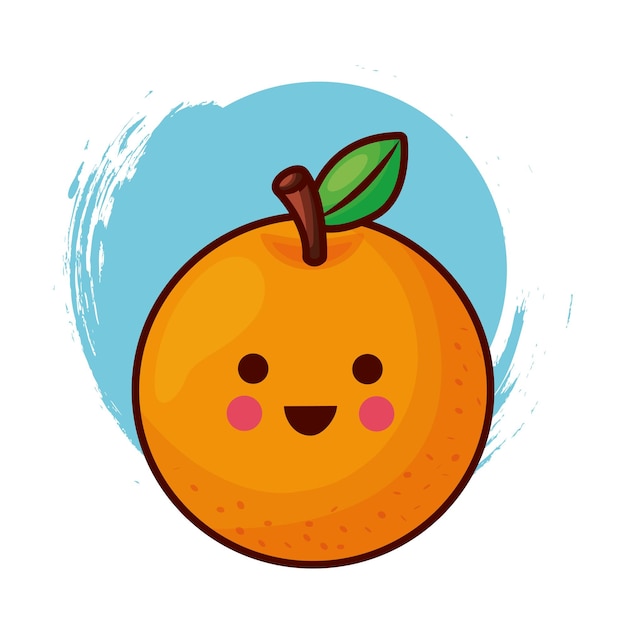 Personaje naranja kawaii