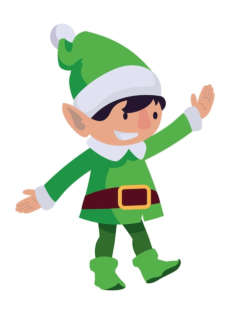 personaje de navidad elfo linda ilustración aislado