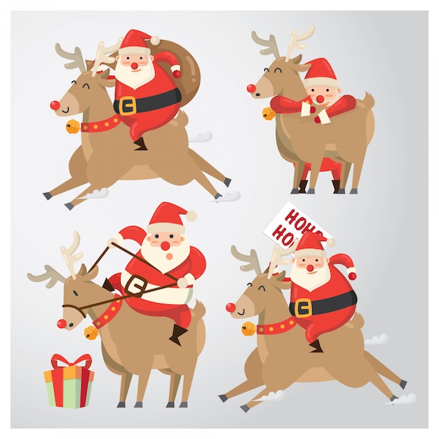 Personaje navideño, Santa y el reno