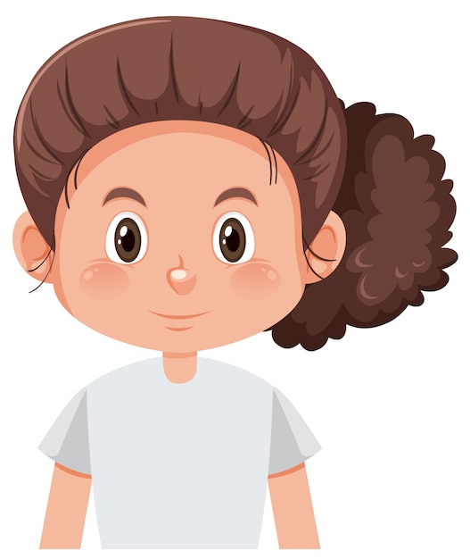 Vector un personaje de niña morena rizada