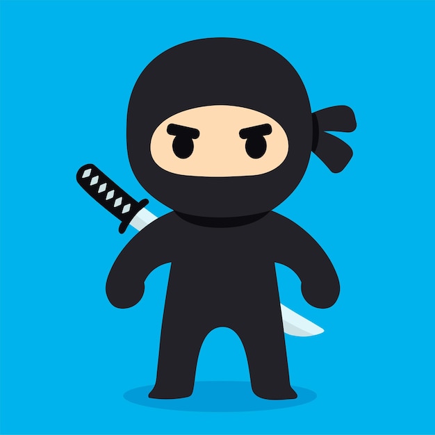 Personaje de ninja de dibujos animados simple