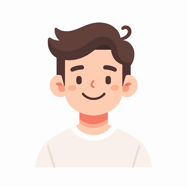 El personaje del niño sonriente está diseñado utilizando un estilo de diseño plano simple