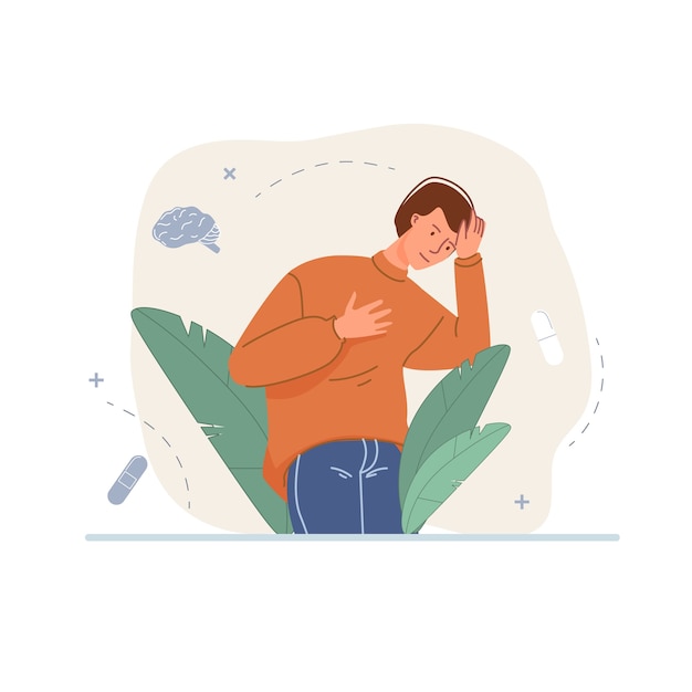 Personaje paciente plano de dibujos animados