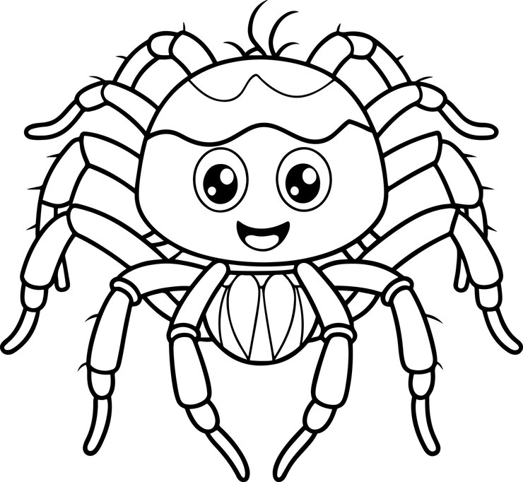 El personaje de la página de colorear Cute Spider Doodle