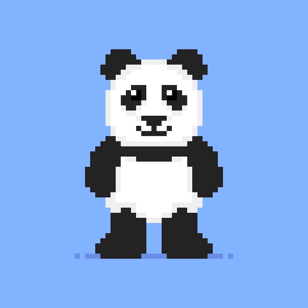 Personaje de panda de pixel art