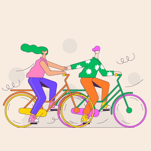 personaje de pareja ciclista