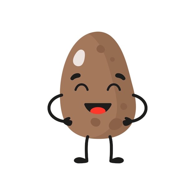 Personaje de patata lindo alegre de dibujos animados de vector.