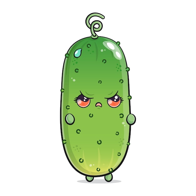 Personaje de pepino enojado