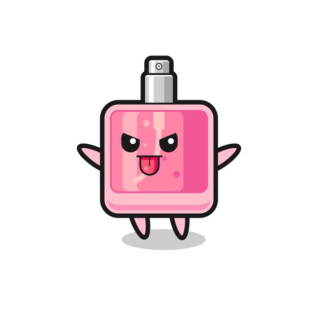 Personaje de perfume travieso en pose burlona, diseño de estilo lindo para camiseta, pegatina, elemento de logotipo