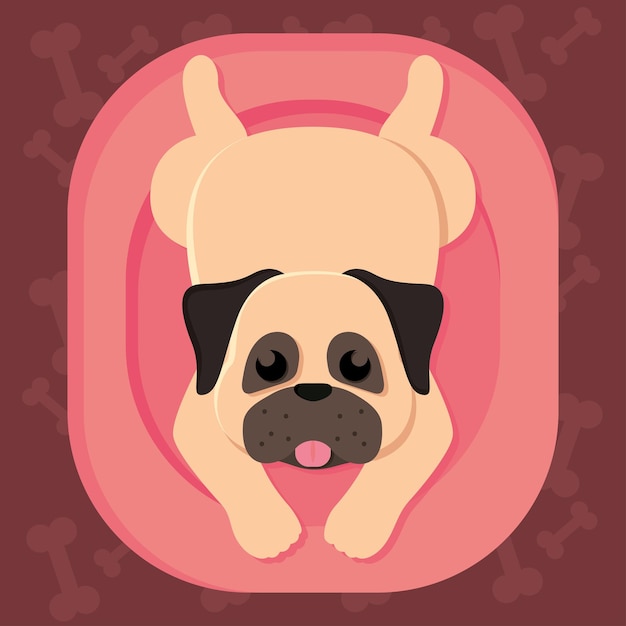 Personaje de perro en capas lindo aislado ilustración vectorial