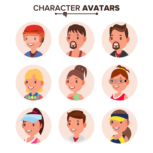 Personaje de personas avatar set.