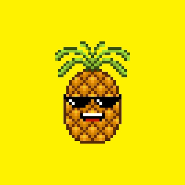 Vector personaje de piña de pixel art