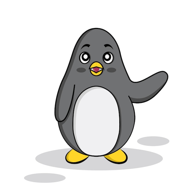 personaje de pingüino vectorial para revista infantil