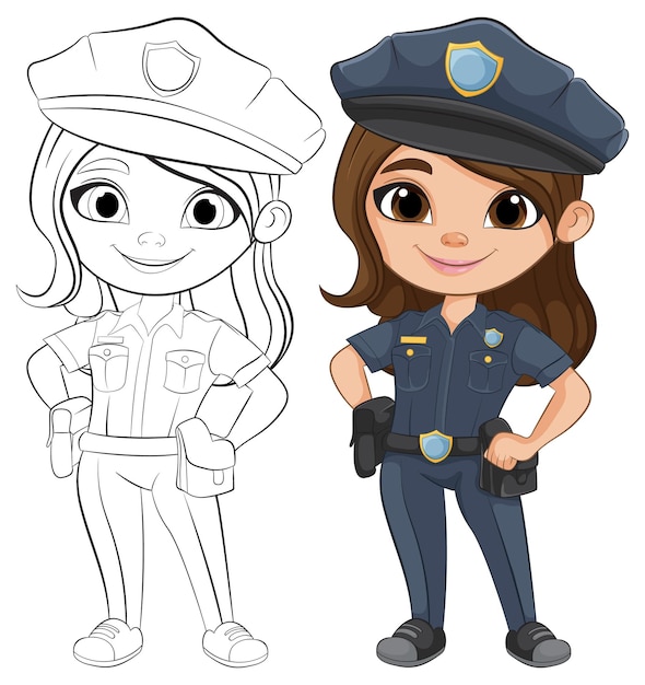 Personaje de policía de dibujos animados