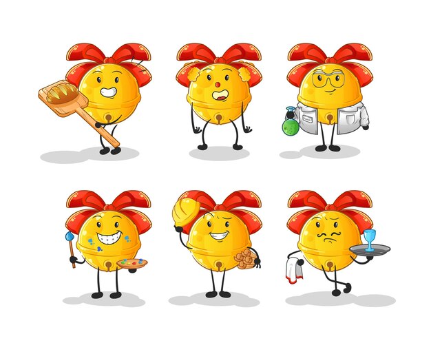 Personaje de profesión de Jingle Bell. vector de mascota de dibujos animados
