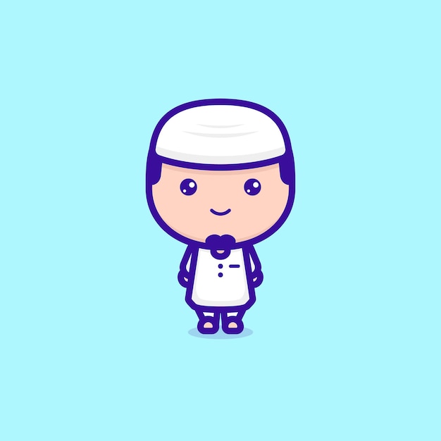 el personaje de ramadhan moslem bonito diseño de icono plano