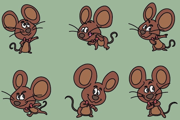 El personaje de ratón lindo estilo de dibujos animados