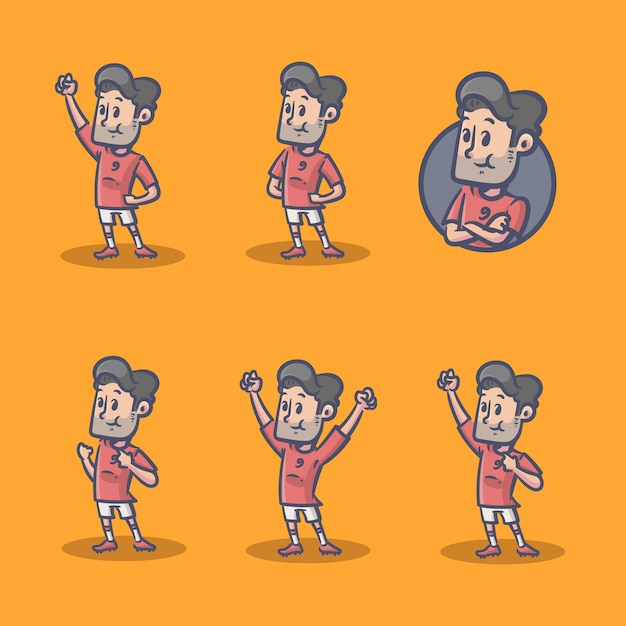 Personaje retro de jugador de fútbol