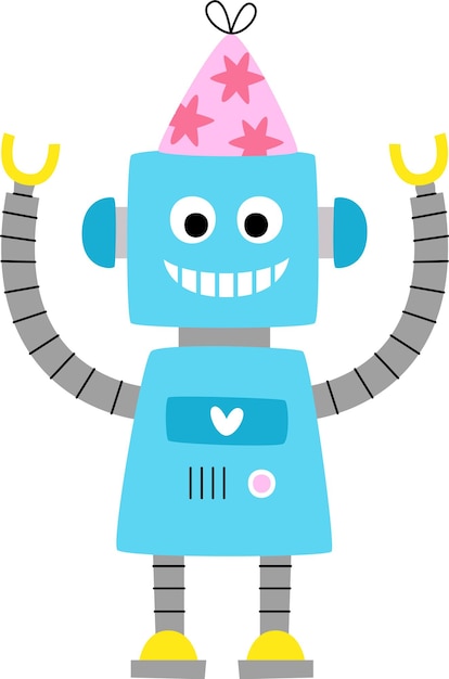 Personaje robot de dibujos animados
