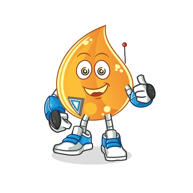 El personaje del robot de la gota de aceite. dibujos animados