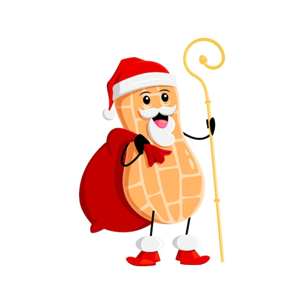 El personaje de Santa Claus de los dibujos animados de la nuez de maní de Navidad