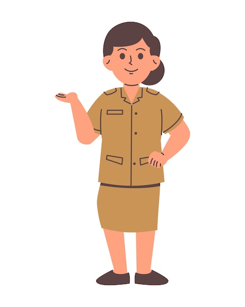 Personaje de sirvienta de servicio femenina indonesia