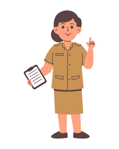 Vector personaje de sirvienta de servicio femenina indonesia