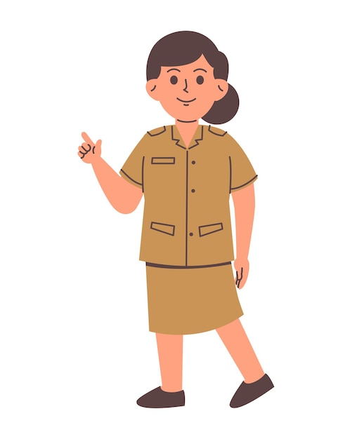 Vector personaje de sirvienta de servicio femenina indonesia