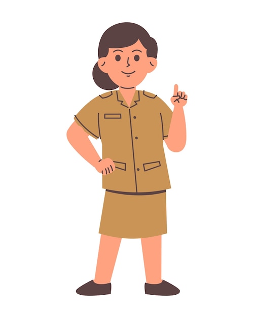 Vector personaje de sirvienta de servicio femenina indonesia