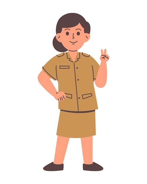 Vector personaje de sirvienta de servicio femenina indonesia
