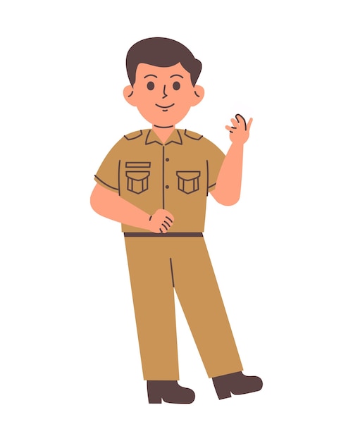 Vector personaje de sirviente masculino indonesio