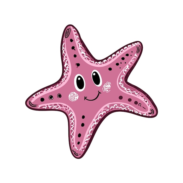 El personaje de Starfish, dibujado a mano, es un personaje marino oceánico infantil de 38 años.
