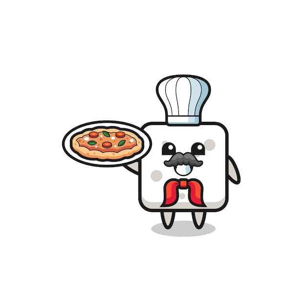 Personaje de terrón de azúcar como mascota del chef italiano