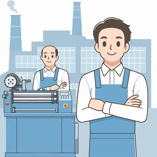 Personaje de trabajador de fábrica