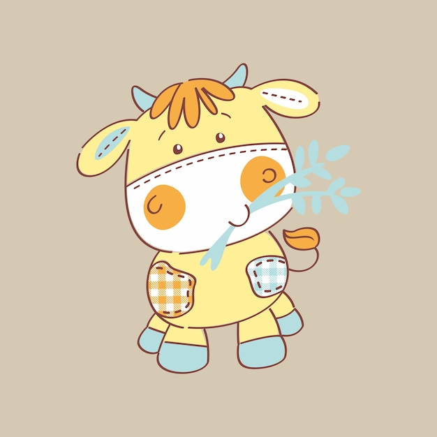 El personaje de la vaca para niños