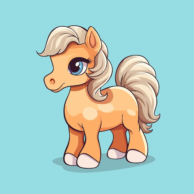 Personaje de vector de caballo de dibujos animados lindo