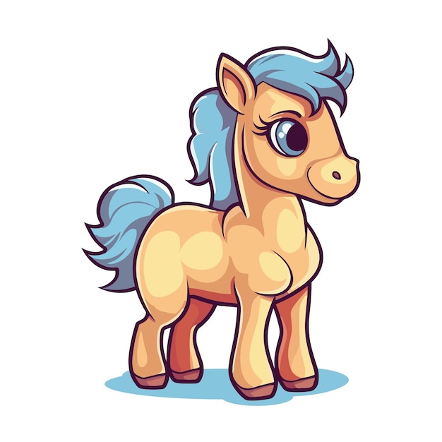 Personaje de vector de caballo de dibujos animados lindo